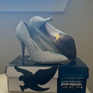 Silver Rhinestone Heels